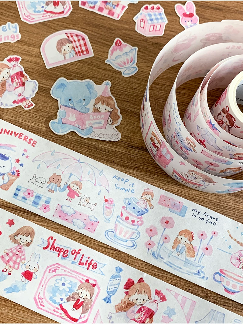 Molinta Kiss-Cut Washi Tape – Pink Cream Blue — gallery