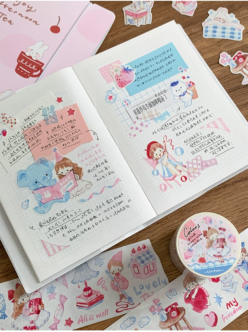 Molinta Kiss-Cut Washi Tape – Pink Cream Blue — gallery