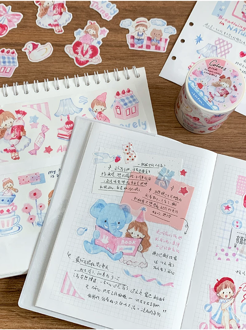 Molinta Kiss-Cut Washi Tape – Pink Cream Blue — gallery