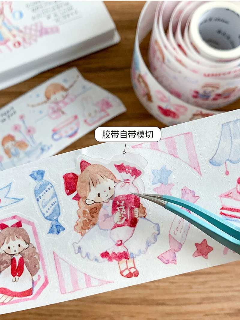 Molinta Kiss-Cut Washi Tape – Pink Cream Blue — gallery