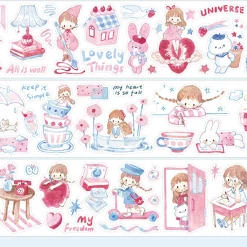 Molinta Kiss-Cut Washi Tape – Pink Cream Blue — gallery