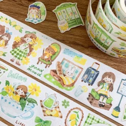 Molinta Kiss-Cut Washi Tape – Yellow Green Blue