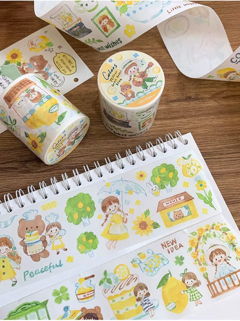Molinta Kiss-Cut Washi Tape – Yellow Green Blue — gallery