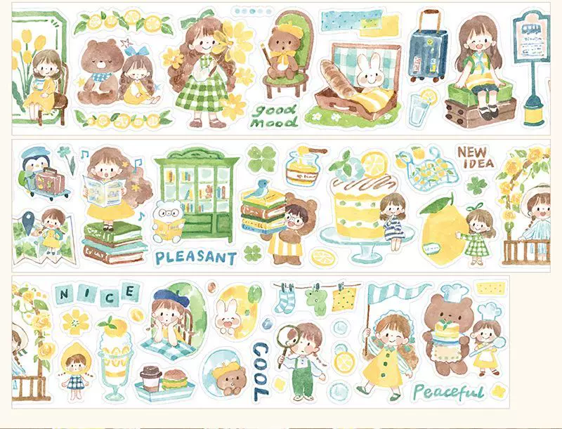 Molinta Kiss-Cut Washi Tape – Yellow Green Blue — gallery