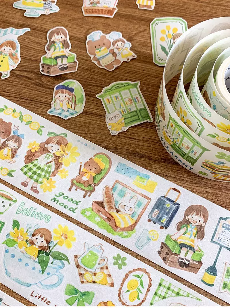 Molinta Kiss-Cut Washi Tape – Yellow Green Blue — gallery
