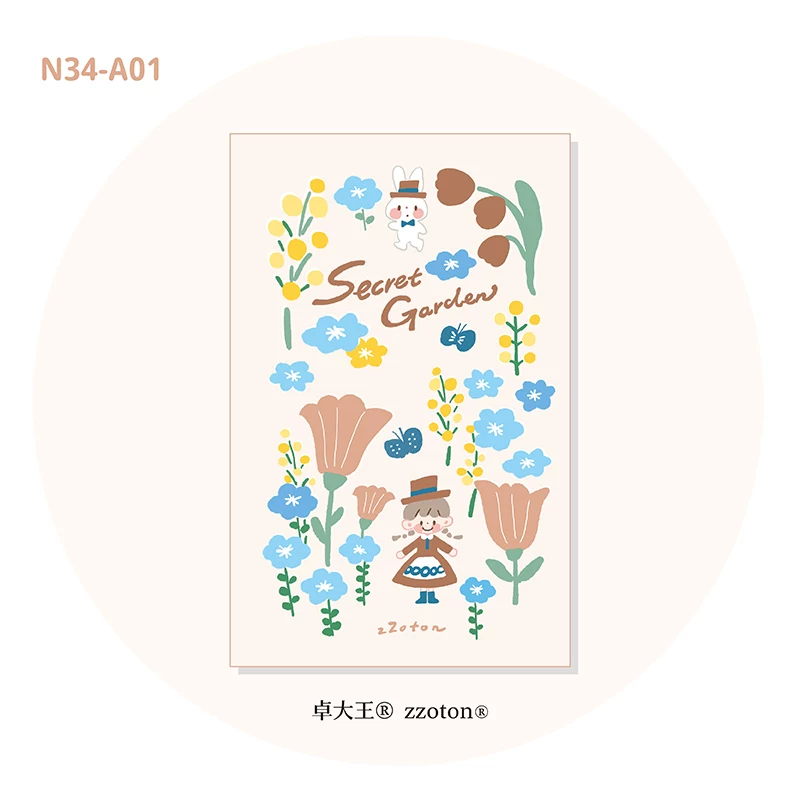 Molinta Mini Sticker Release Paper Notebook – Secret Garden — gallery