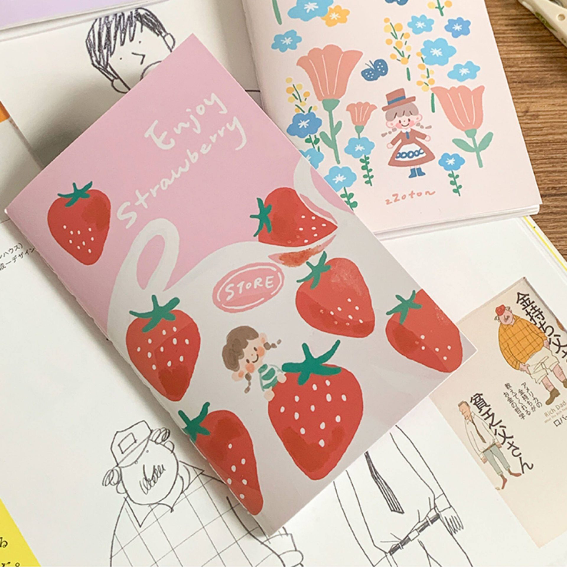 Molinta Mini Sticker Release Paper Notebook – Strawberry