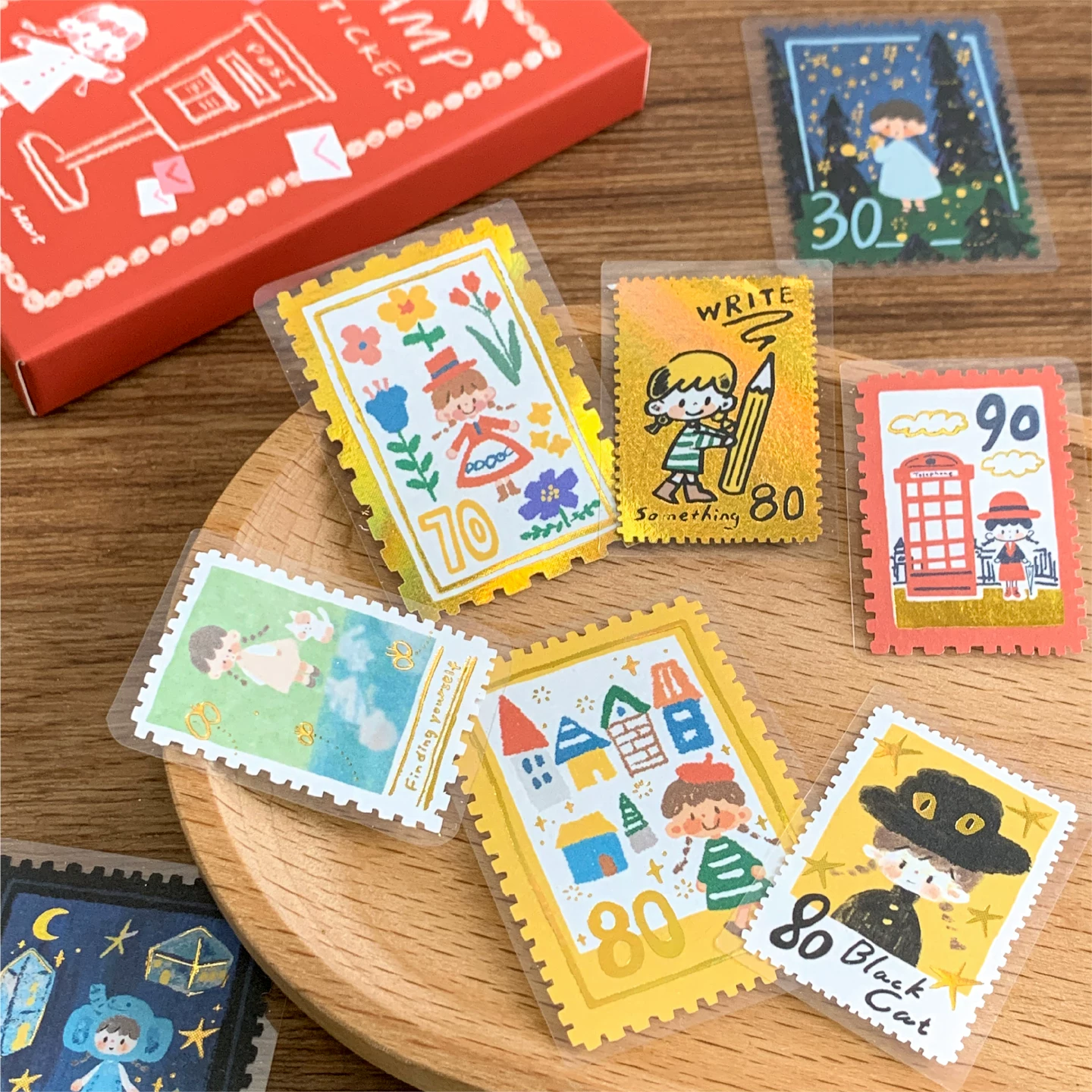Molinta Postage Stamp Stickers – Red