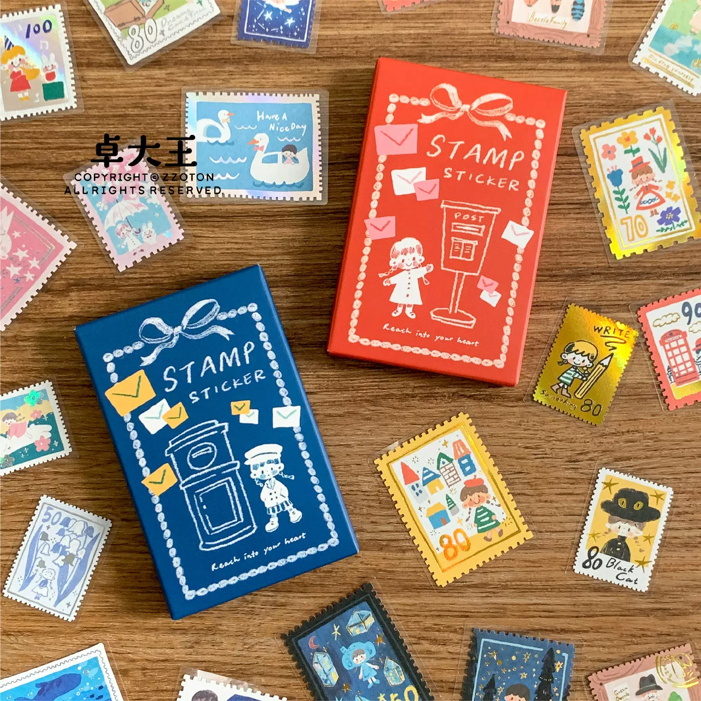 Molinta Postage Stamp Stickers – Red — gallery