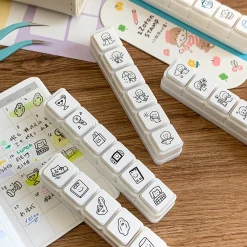 Molinta Pre-inked Button Stamp Set – Daily Log — gallery