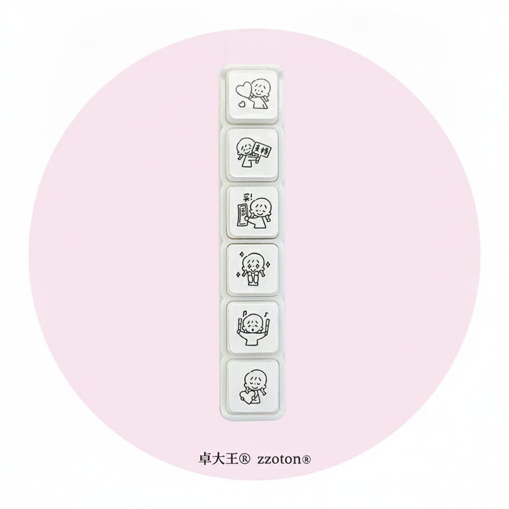 Molinta Pre-inked Button Stamp Set – Feelings