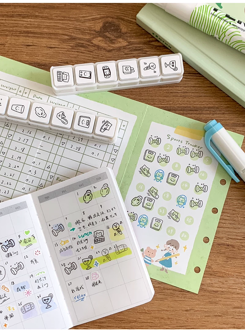 Molinta Pre-inked Button Stamp Set – Weather — gallery