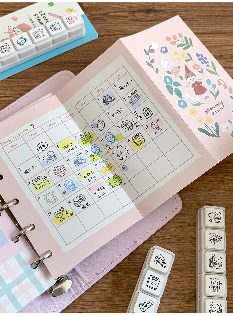 Molinta Pre-inked Button Stamp Set – Weather — gallery