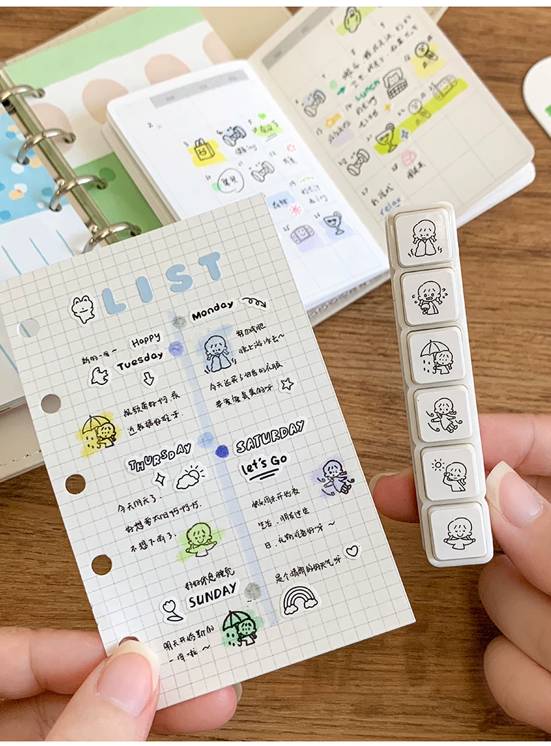 Molinta Pre-inked Button Stamp Set – Weather — gallery