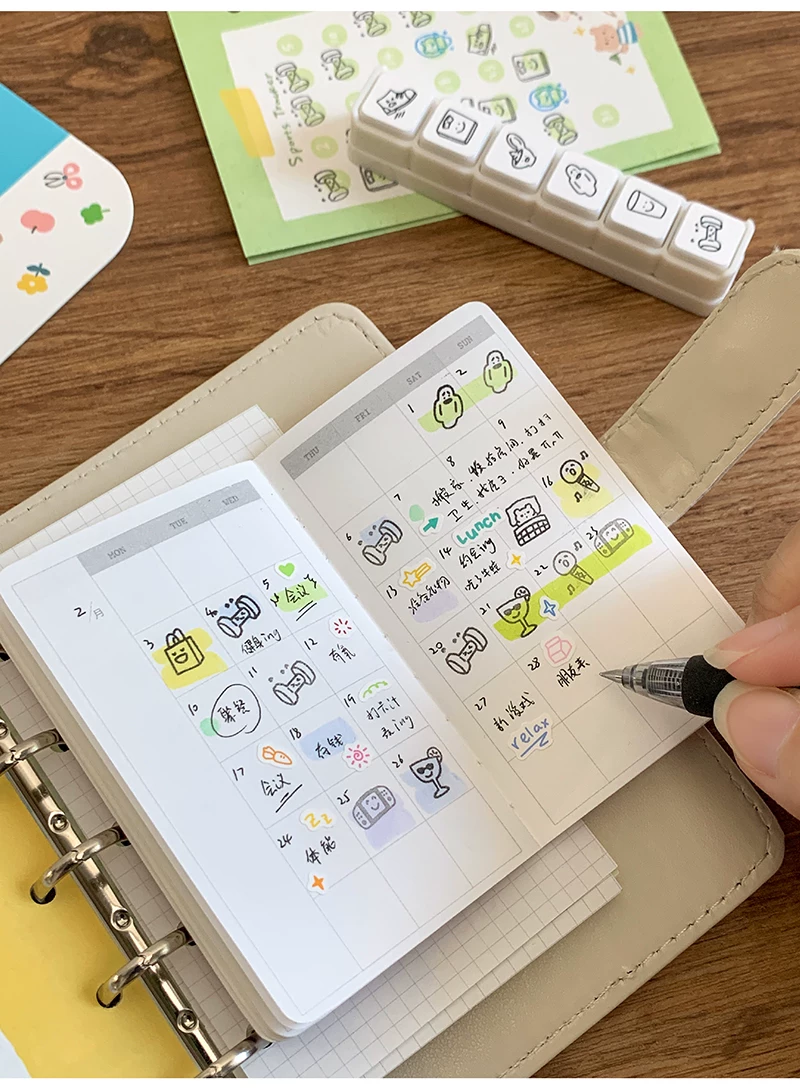 Molinta Pre-inked Button Stamp Set – Weather — gallery