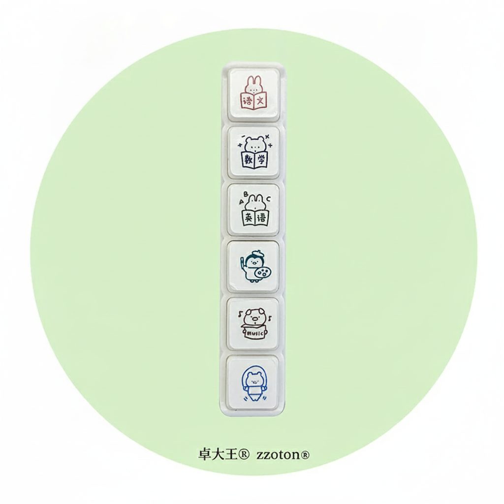 Molinta Pre-inked Push Button Stamp Set – Animals