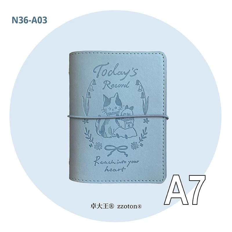 Molinta Ring Binder – Grey-Blue Cat (Pocket Size) — gallery