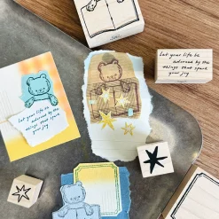 Molinta Wooden Stamp – Bear Reading — gallery