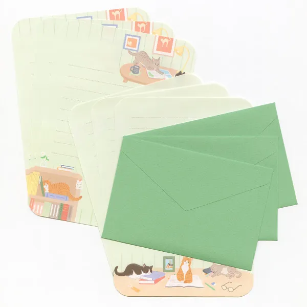 NB Wanova Nyantomo Cats Letter Set - On the Desk