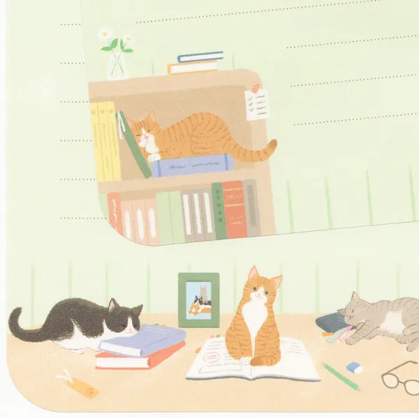 NB Wanova Nyantomo Cats Letter Set - On the Desk