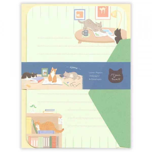 NB Wanova Nyantomo Cats Letter Set - On the Desk