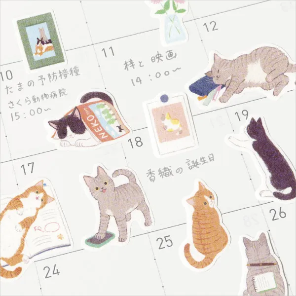 NB Wanowa Nyantomo Cats Stickers - On the Desk