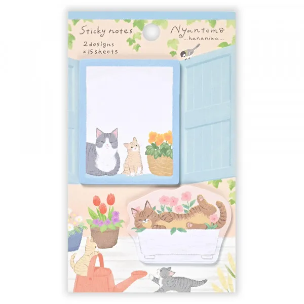 NB Wanowa Nyantomo Cats Sticky Notes - Flower Garden