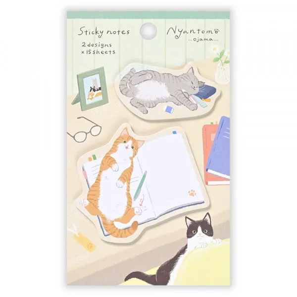 NB Wanowa Nyantomo Cats Sticky Notes - On the Desk