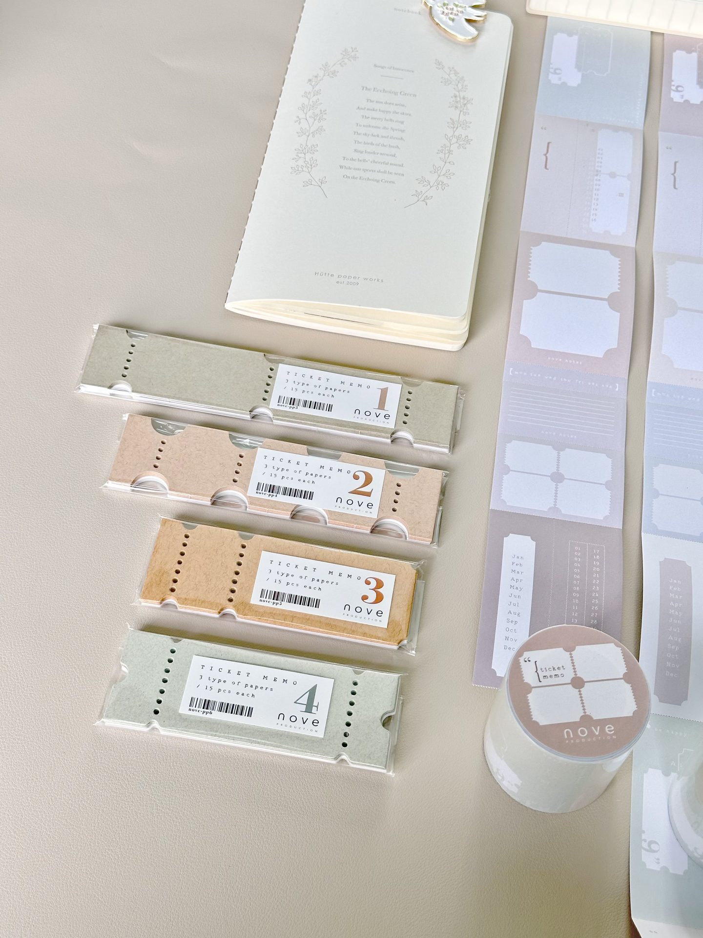 Nove Jourt'aime Ticket Memo Sheets