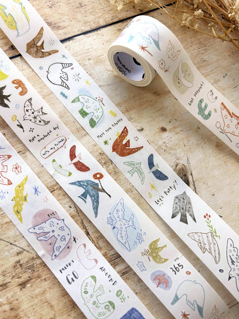 Orange Studio Kiss-cut Washi Tape - Flying Birds