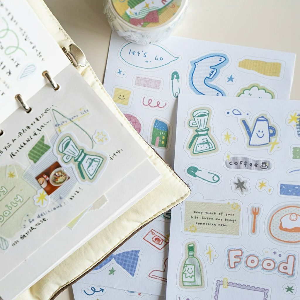 Orange Studio Washi Tape - Doodles — sticker sheet detail