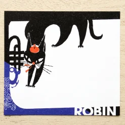 Cozyca Memo Block - Robin the Black Cat