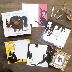 Cozyca Memo Block - Robin the Black Cat