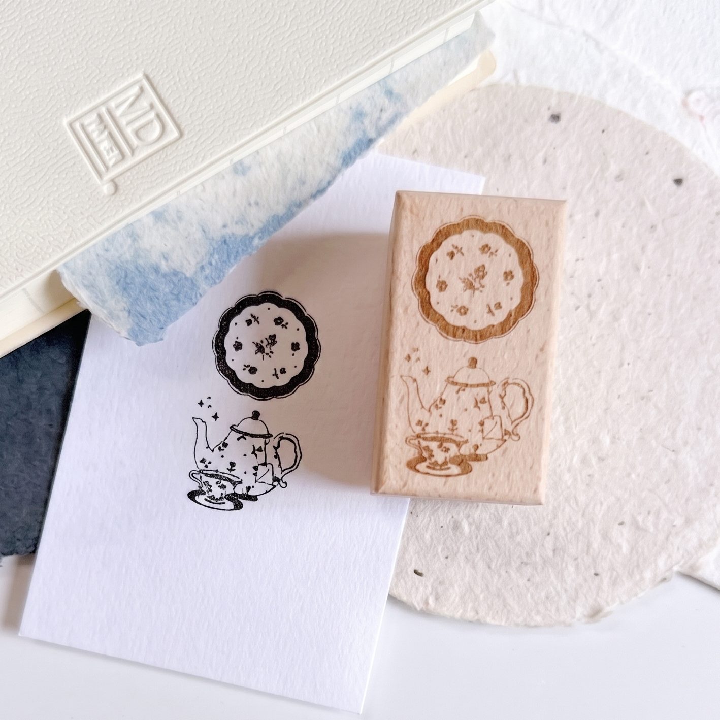 PaiPai Tea Time Rubber Stamp - Tulip Tea Set