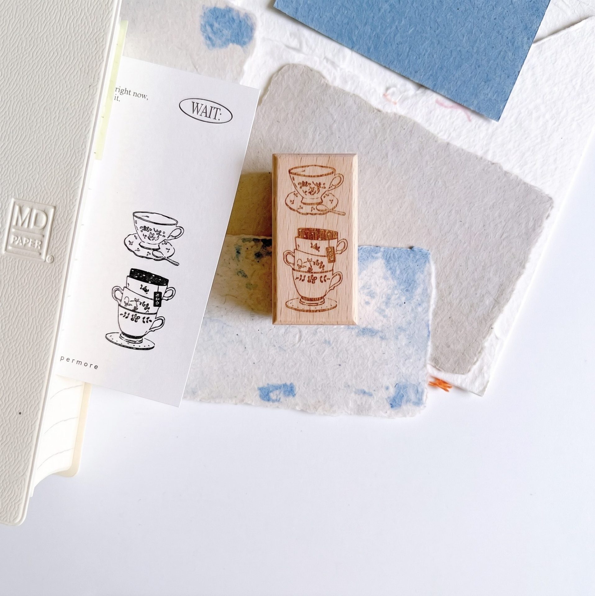 PaiPai Tea Time Rubber Stamp - Tea Cups