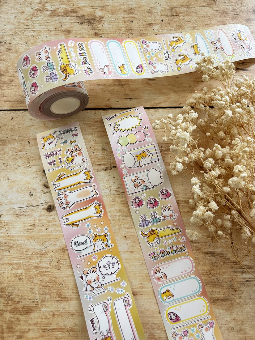 Paper Game x Pilipala Meow Happiness Kiss-cut Sticker Roll — gallery