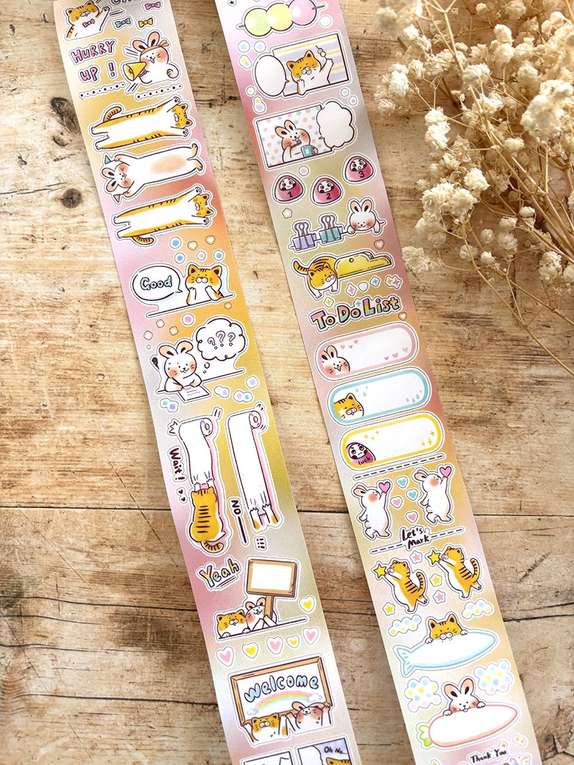 Paper Game x Pilipala Meow Happiness Kiss-cut Sticker Roll — gallery