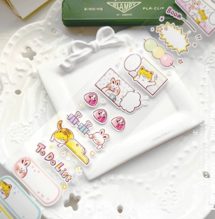 Paper Game x Pilipala Meow Happiness Kiss-cut Sticker Roll — gallery