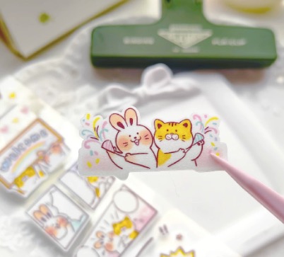 Paper Game x Pilipala Meow Happiness Kiss-cut Sticker Roll — gallery