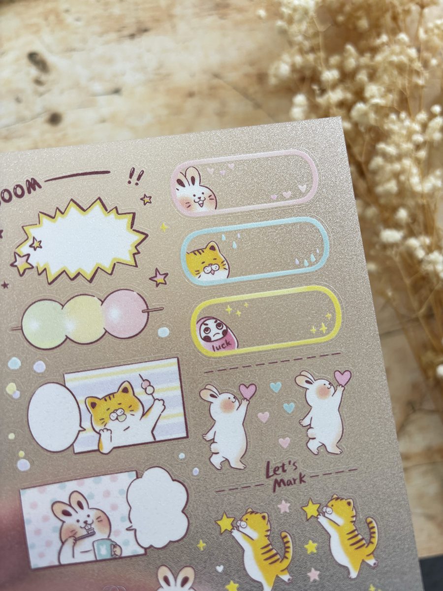 Paper Game x Pilipala Stickers Meow and Friends - Banana Milkshake