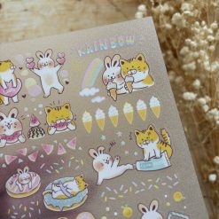 Paper Game x Pilipala Stickers Meow and Friends - Mint Latte