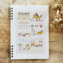 Paper Game x Pilipala Stickers Meow and Friends - Peach Milk