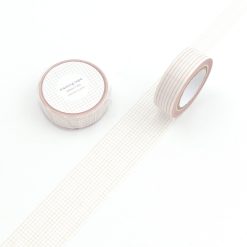 Brown-toned Papier Platz grid masking tape roll showing subtle grid design on a white background.
