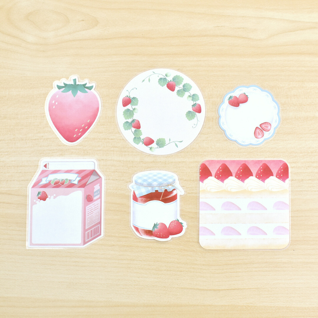Papier Platz Message Stickers - Strawberry