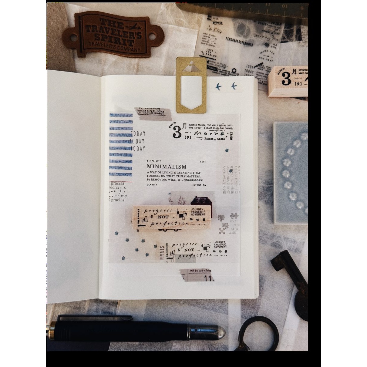 PensPapersPlanner Rubber Stamp – Progress Not Perfection