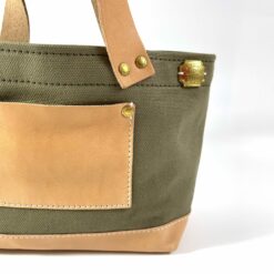 The Superior Labor Engineer Bag Petite - Khaki with Leather Bottom - Image 2