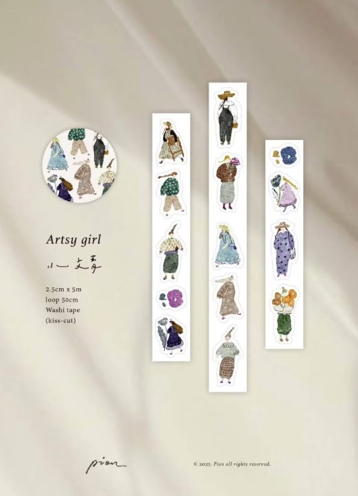 Pion Artsy Girl Die-Cut Washi Tape