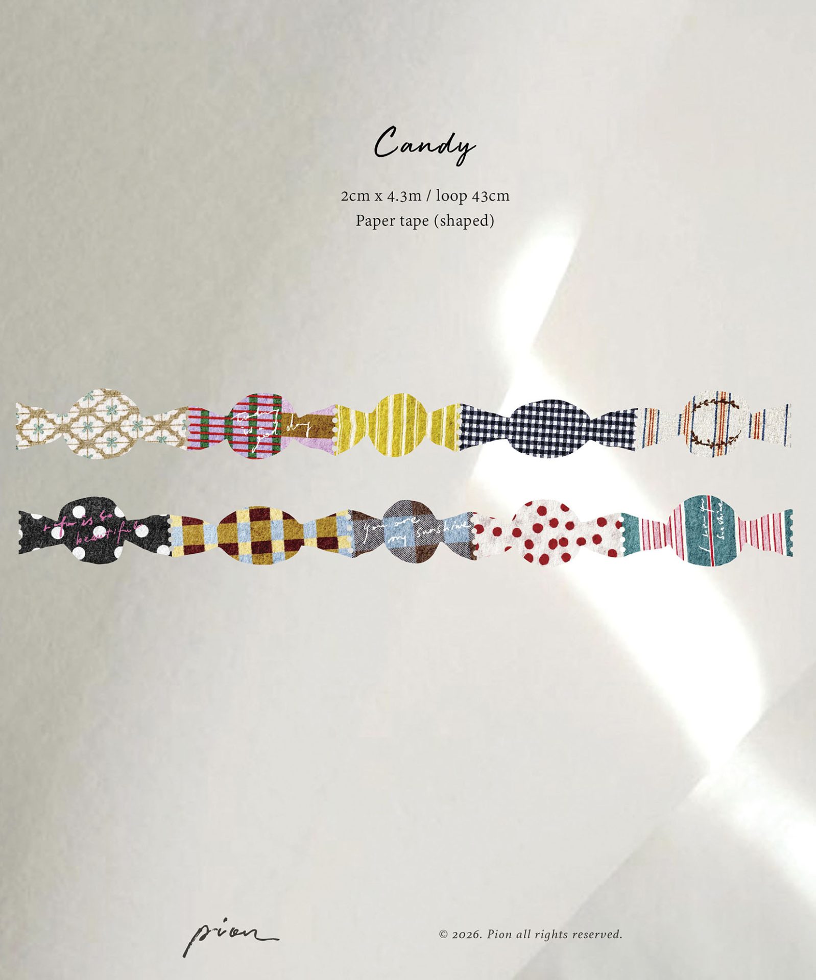 Pion Die-cut Washi Tape – Candy — gallery