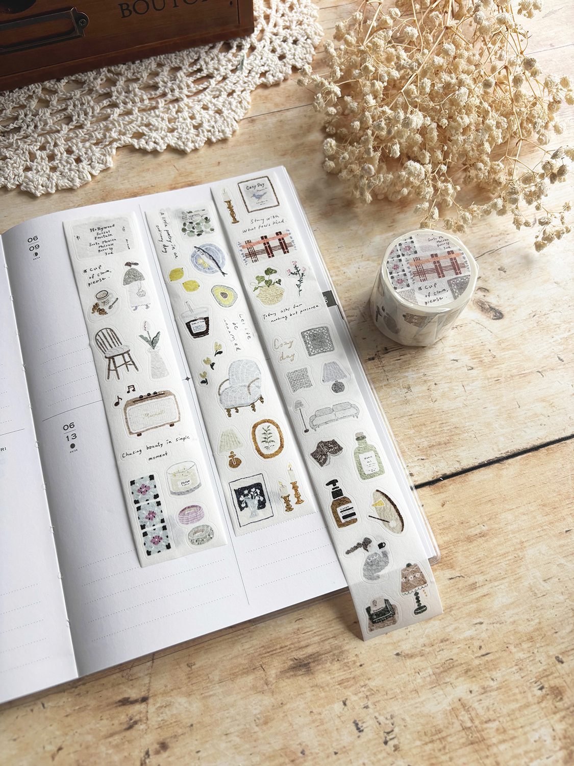 Pion Kiss-cut Washi Tape – Cozy Mood — gallery