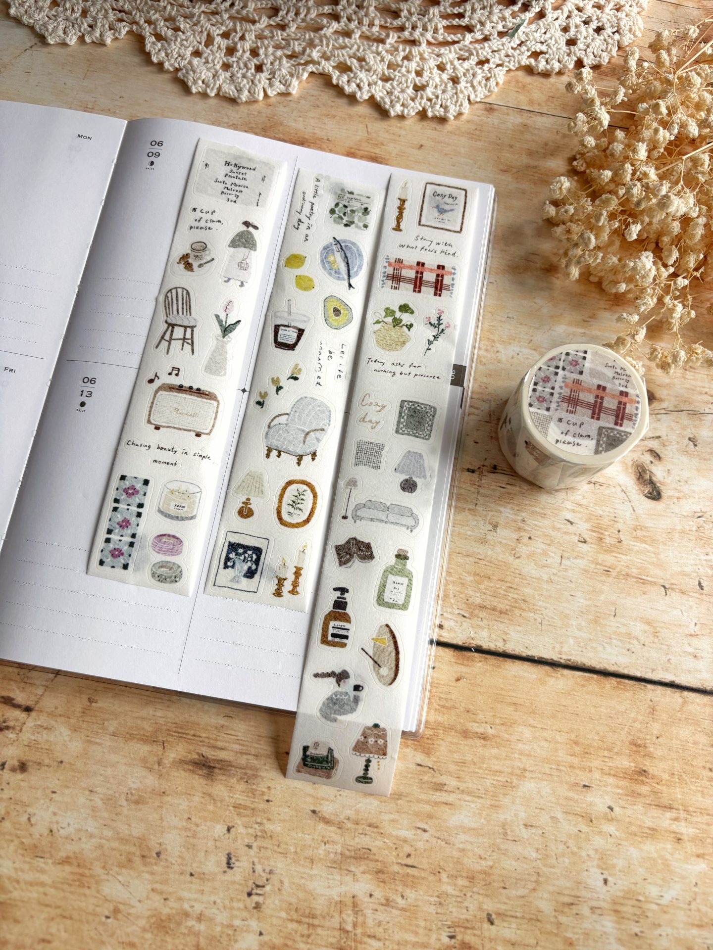 Pion Kiss-cut Washi Tape – Cozy Mood — gallery